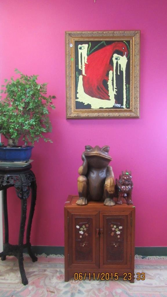 Asian Arts 2 Piece Wood Frog and Foo Dog (1 of 8)