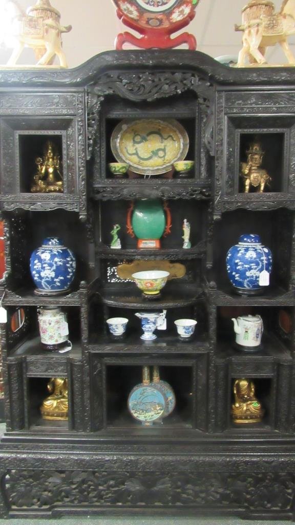 Chinese Jinsi Nanmu Hand Carved Wood Display Shelf (1 of 10)