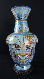 Chinese Cloisonne Vase with Many Faces