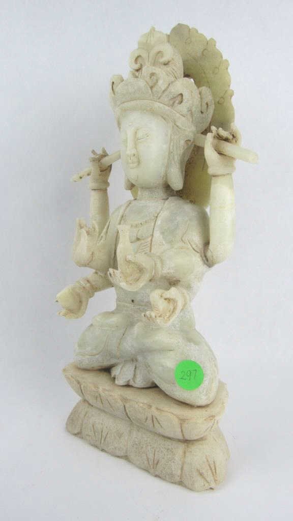 Old Buddha White Jade Statue (1 of 4)