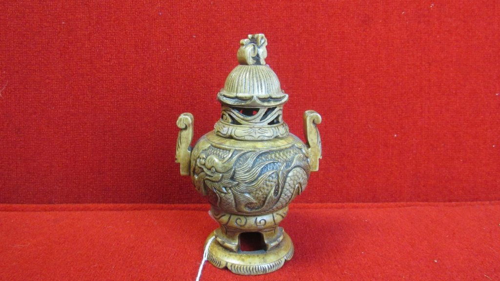 Very Old Chinese Shoushan Stone Incense Burner (1 of 6)