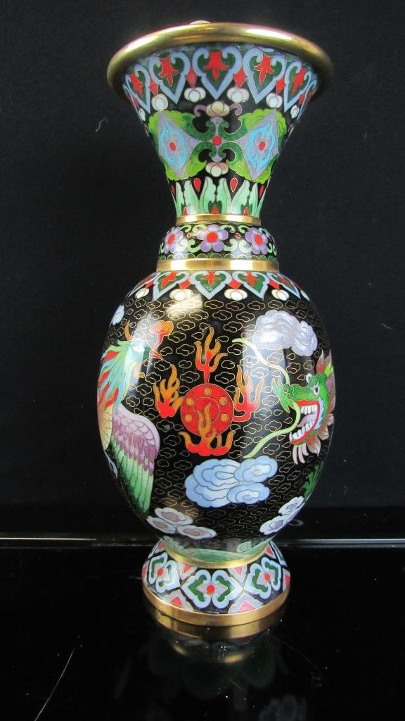 Black Cloisonne Vase (1 of 8)