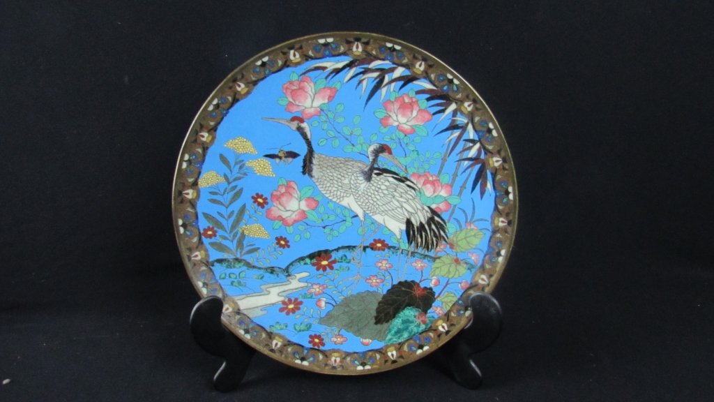 Chinese Qing Dynasty Plate with Cranes (1 of 8)