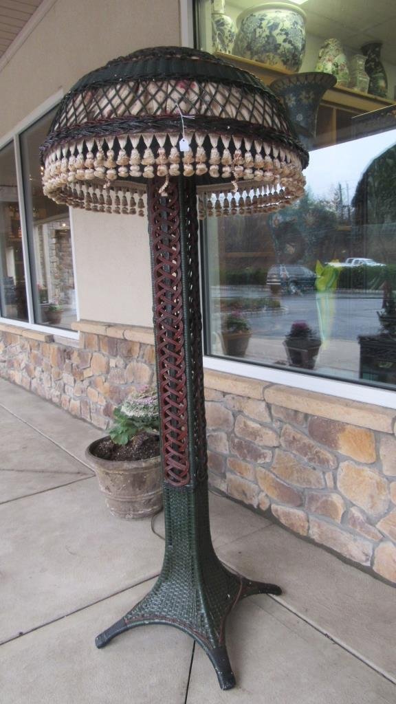 19th Century American Wicker Lamp (1 of 5)