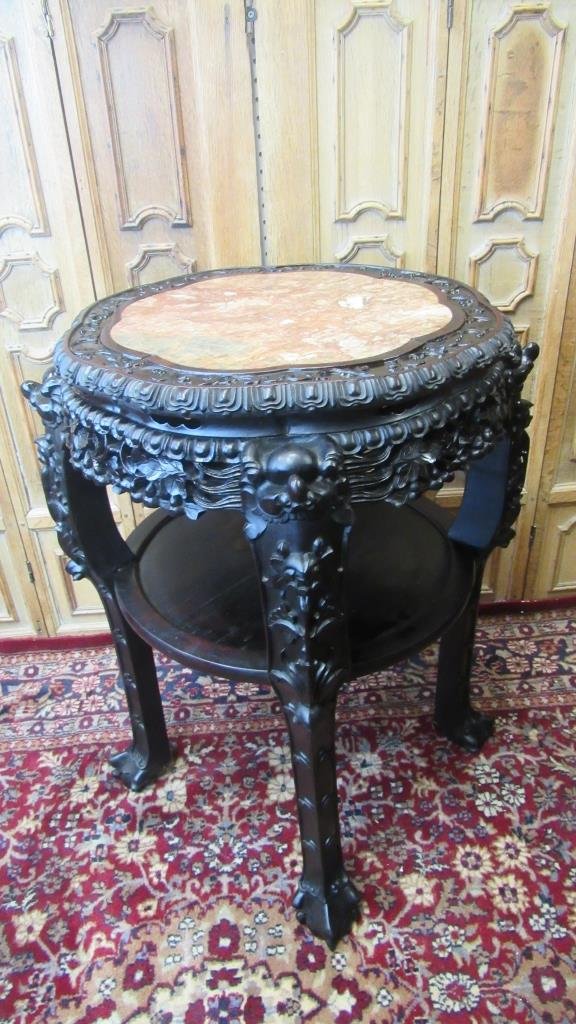 19th Century Chinese Carved Rosewood Stand (1 of 10)