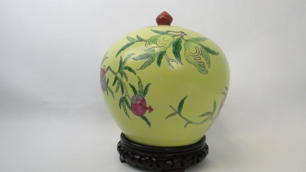Chinese Qing Dynasty Yellow Tea Jar (1 of 7)