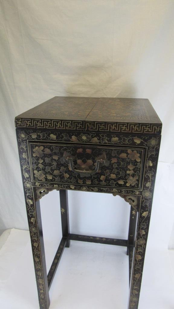 Chinese Export Black Laquer Dressing Table (1 of 6)