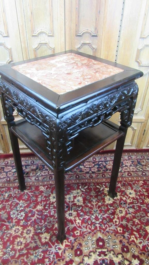 19th Century Chinese Carved Rosewood Stand (1 of 6)