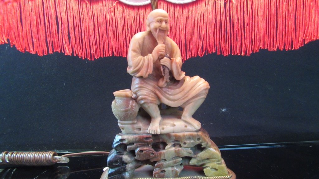 Qing Dynasty Soapstone Statue Lamp (1 of 8)
