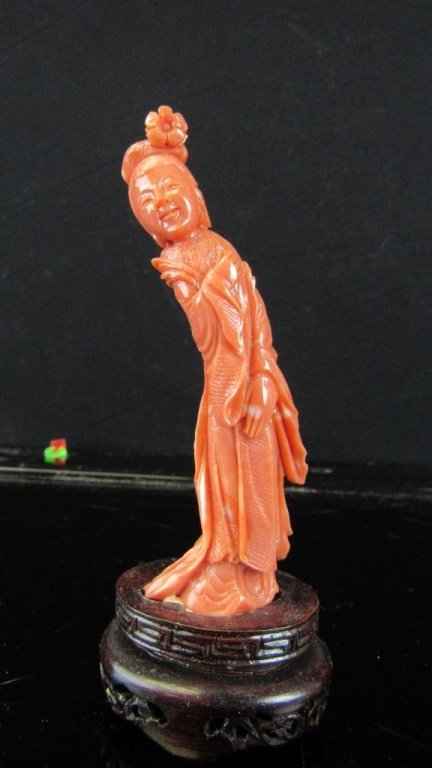 Chinese Coral Figure of a Female Goddess (1 of 10)
