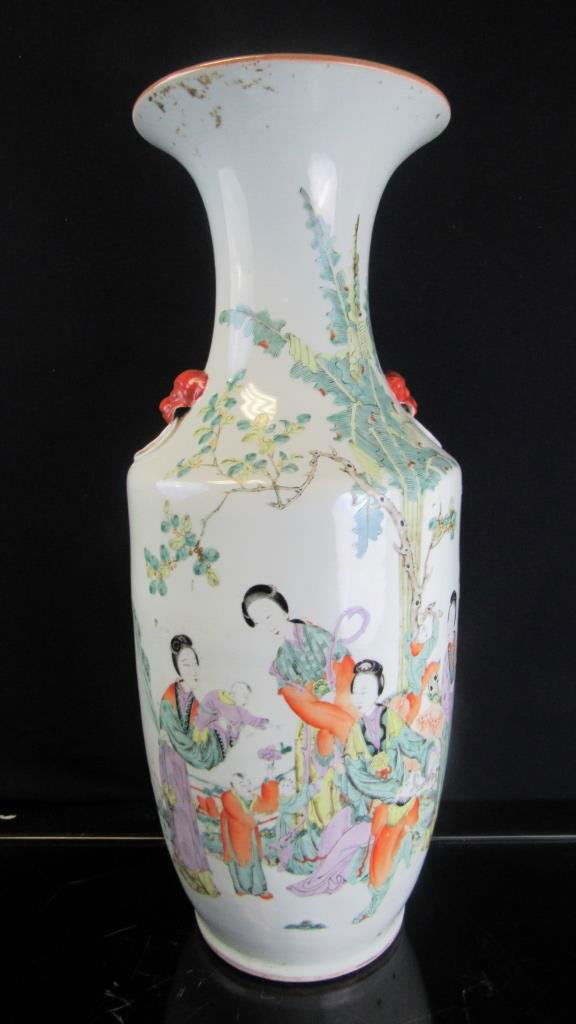 19th Century Beautiful Chinese Porcelain Vase: 19th Century Beautiful Chinese Porcelain Vase Ma Gu song zi tu , zhu shan masterpiece Measures- Height: 23" Length: 9"