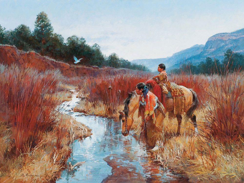 Little Blue Brother By Roy Andersen: Roy Andersen (b. 1930) Little Blue Brother Oil 30 x 40 inches Signed lower left: 'Roy Andersen CA' Private Collection, Texas