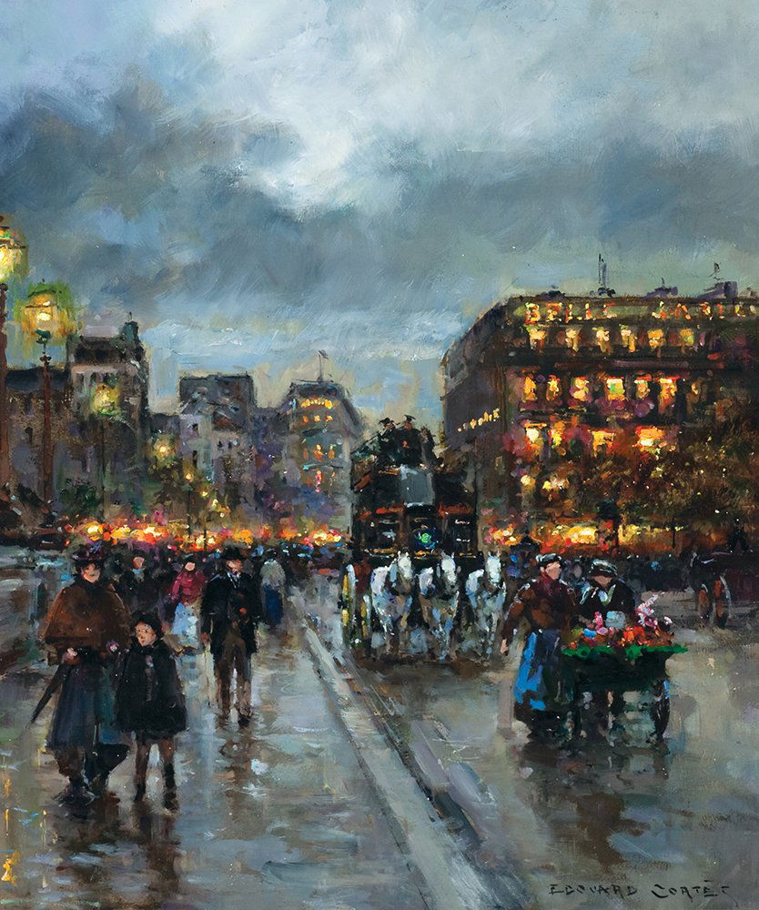 Pont Neuf By Edouard Cortes (1882-1969): Edouard Cortes (1882-1969) Pont Neuf Oil 21.75 x 18.25 inches Signed lower right: 'Edouard Cortes' Private Collection, Texas