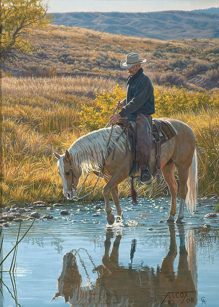 Where Riches Lie By Tim Cox: Tim Cox (b. 1957) Where Riches Lie 2008 Oil 16 x 12 inches Signed lower right: 'A.T. Cox' 08 CA' Private Collection, Arizona