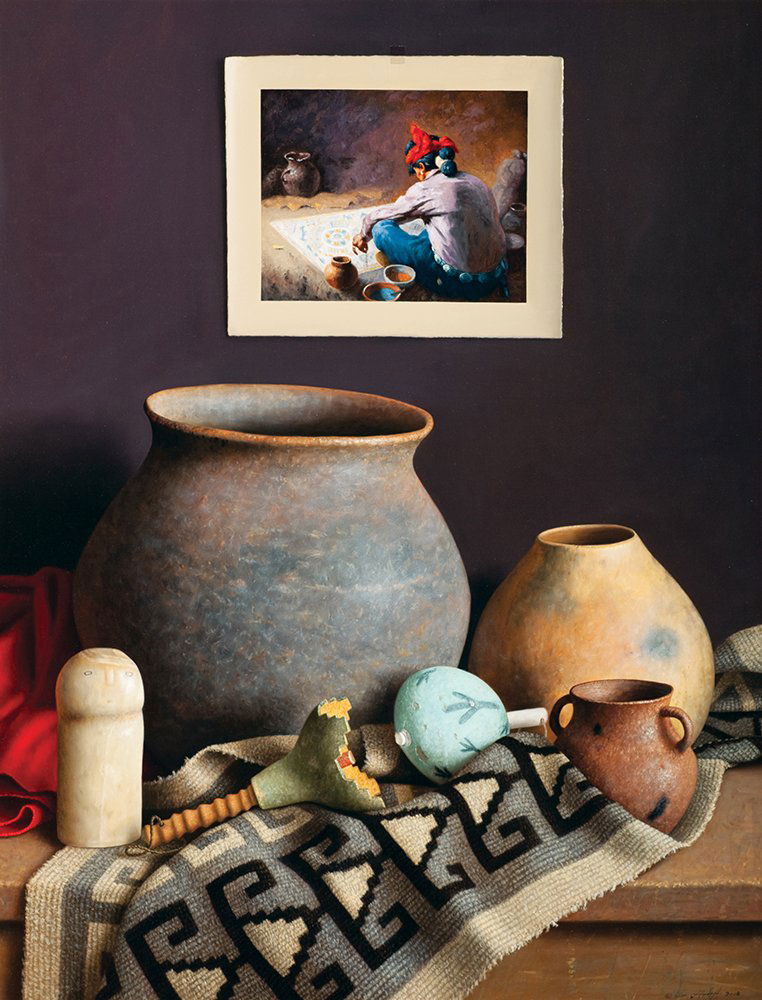 Steeped in Traditions By William Acheff: William Acheff (b. 1947) Steeped in Traditions 2008 Oil 34 x 26 inches Signed lower right: 'WM Acheff' 2008'; verso: 'WM Acheff 2008 "Steeped in Traditions" Private Collection, Texas