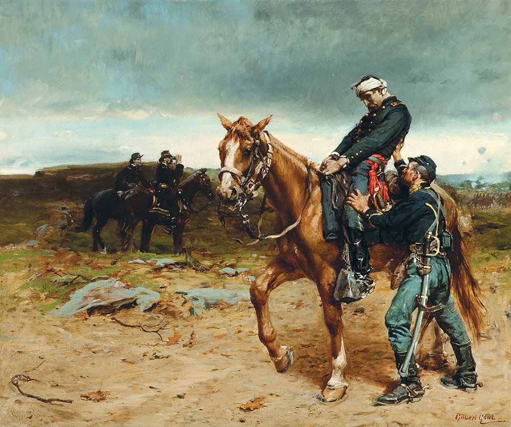 Cold Comfort on the Outpost By Gilbert Gaul (1855-1919): Gilbert Gaul (1855-1919) Cold Comfort on the Outpost Oil on canvas 25.25 x 30 inches Signed lower right: 'Gilbert Gaul' Private Collection, Minnesota