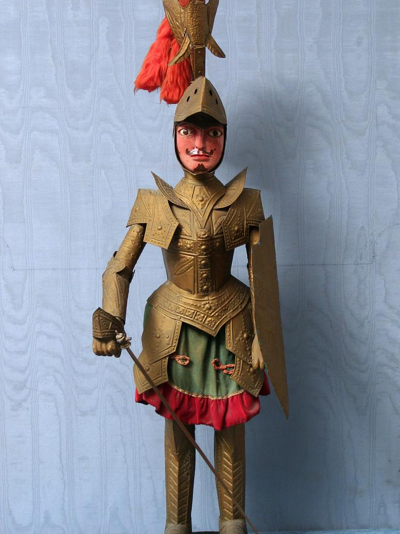 MARIONETTA ( PUPO) CATANESE: “ORLANDO”,manifattura siciliana del 900,h cm 125