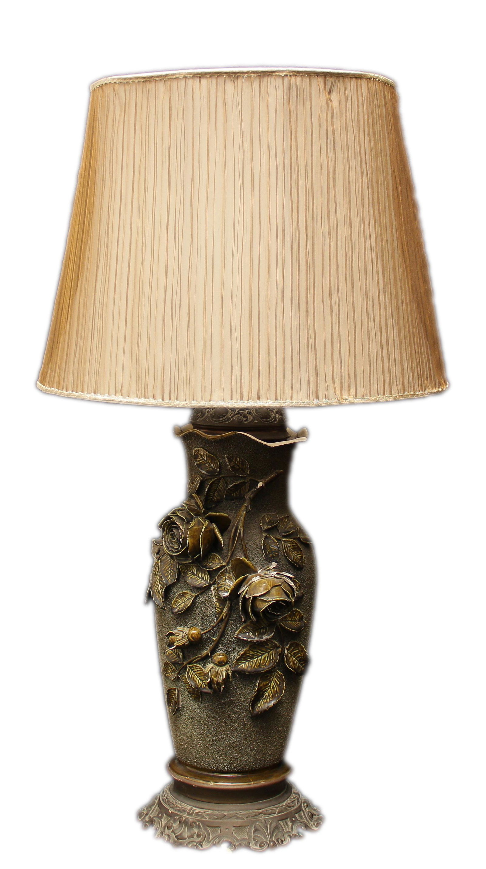 LUME: in terracotta maiolicata e antimonio,XX° secolo,h cm 101 x Ø 54