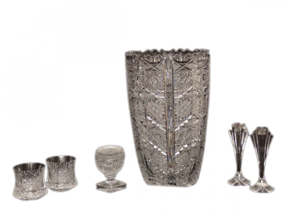 N.6 OGGETTI VARI: in cristallo di Boemia ,XX secolo