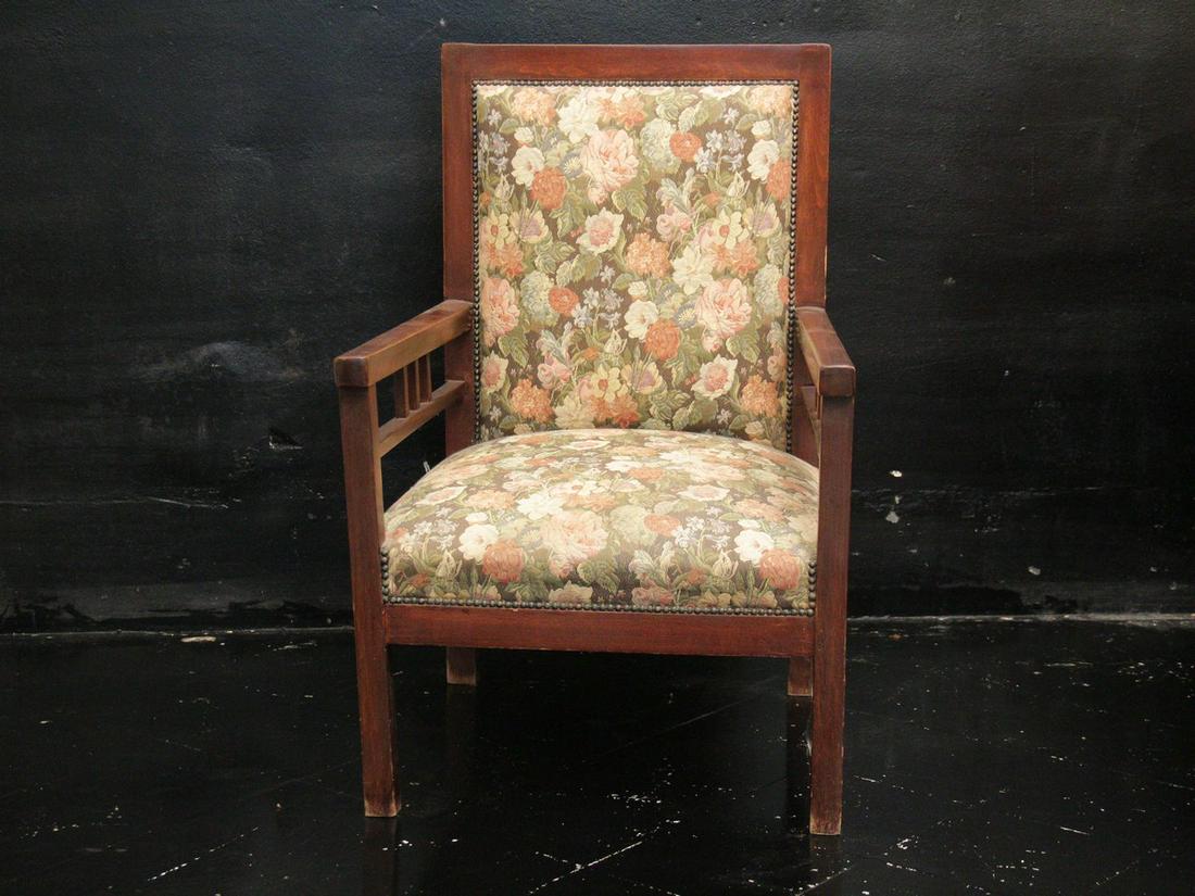 POLTRONA: in mogano,tardo Liberty ,Sicilia,h cm 99 x 58 x 61