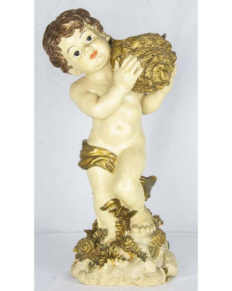SCULTURA  PUTTO CON CESTO (1 of 2)