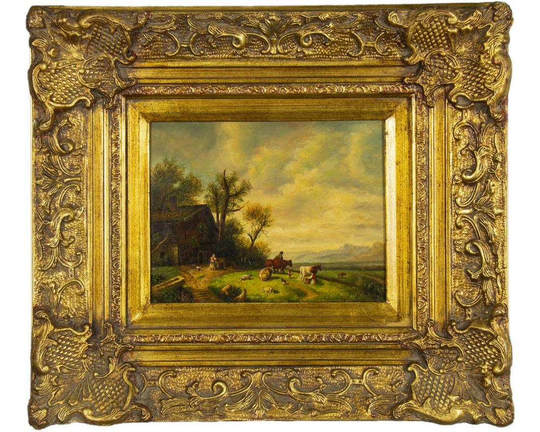 DIPINTO CASOLARE CON CONTADINI E ARMENTI (1 of 1)