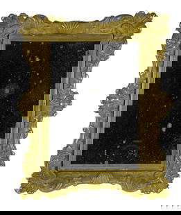 SPECCHIERA D'APPOGGIO: in bronzo finemente cesellato e dorato al mercurio Francia XIX secolo h cm 28 x 22