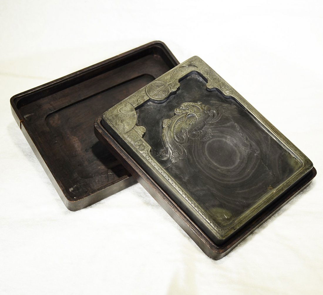 A CARVED INKSTONE WITH BOX (1 of 5)