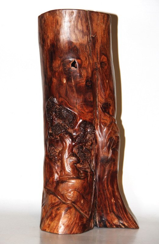 Qing dynasty Yellow pear pine tree Wood carving Brush p (1 of 5)