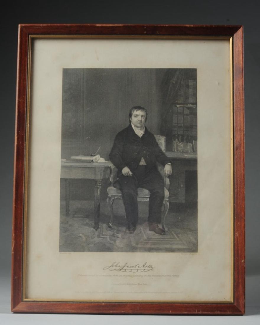 19th C. Print of John Jacob Astor: Johnson, Fry & Co. Publishers, New York with 1864 date. Image: approx. 10 1/2" x 8". Frame: approx. 11 1/2" x 9".
