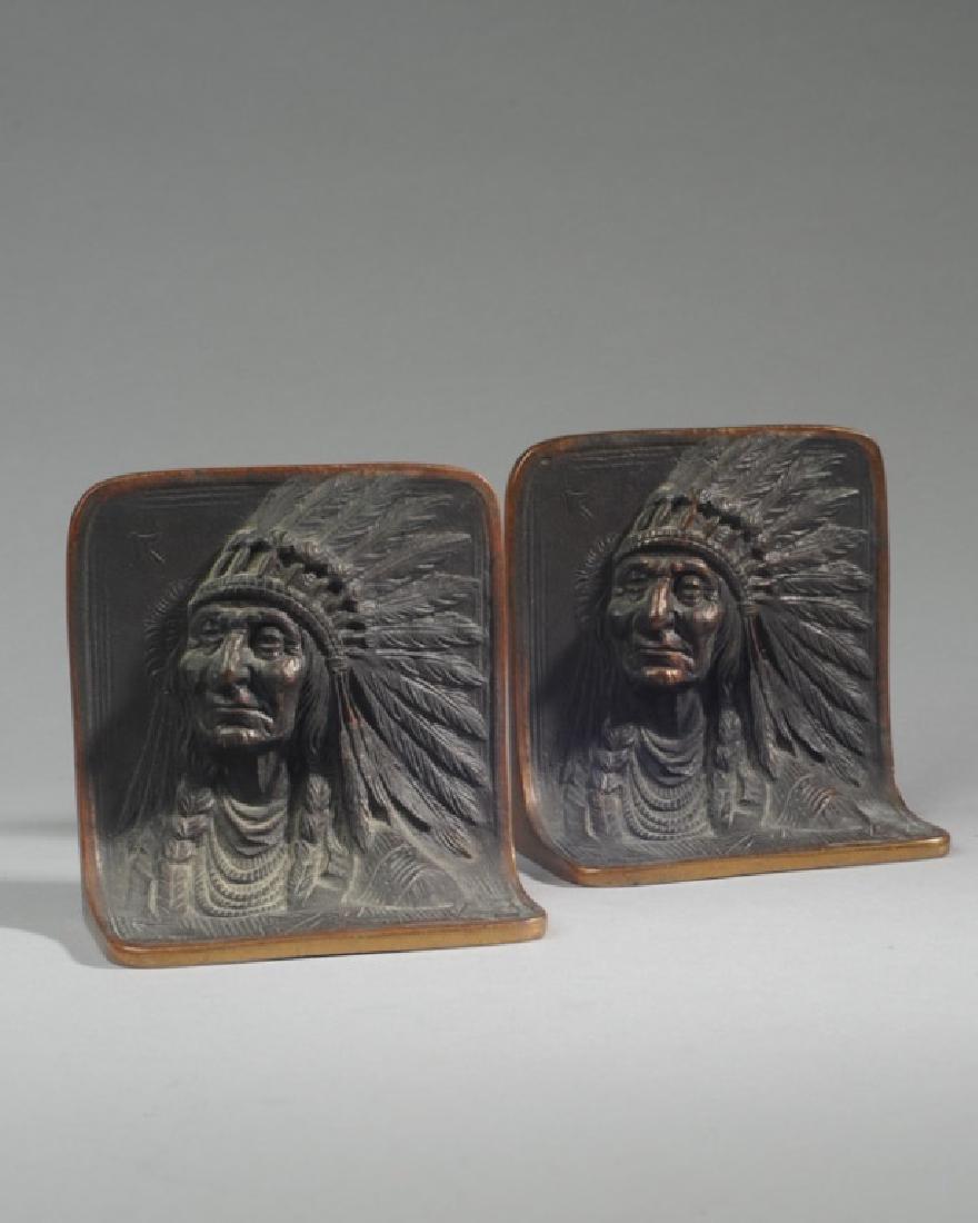 Pair of Bronze Native American Bookends (1 of 2)