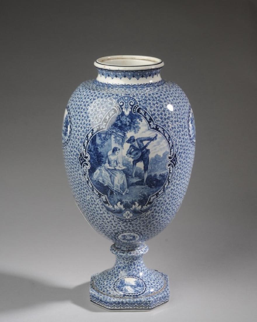 19th C. Continental Blue & White Transfer Vase (1 of 5)