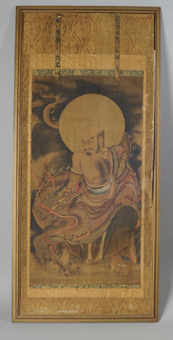Chinese Buddhist Painting of Arhat Xianglong (1 of 7)