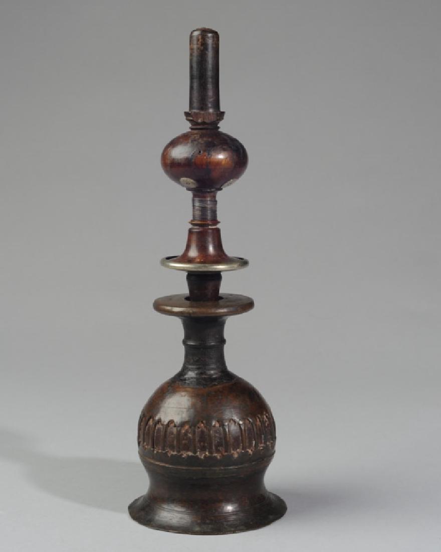 Early Mughal / Persian Bronze & Wood Hookah (1 of 6)