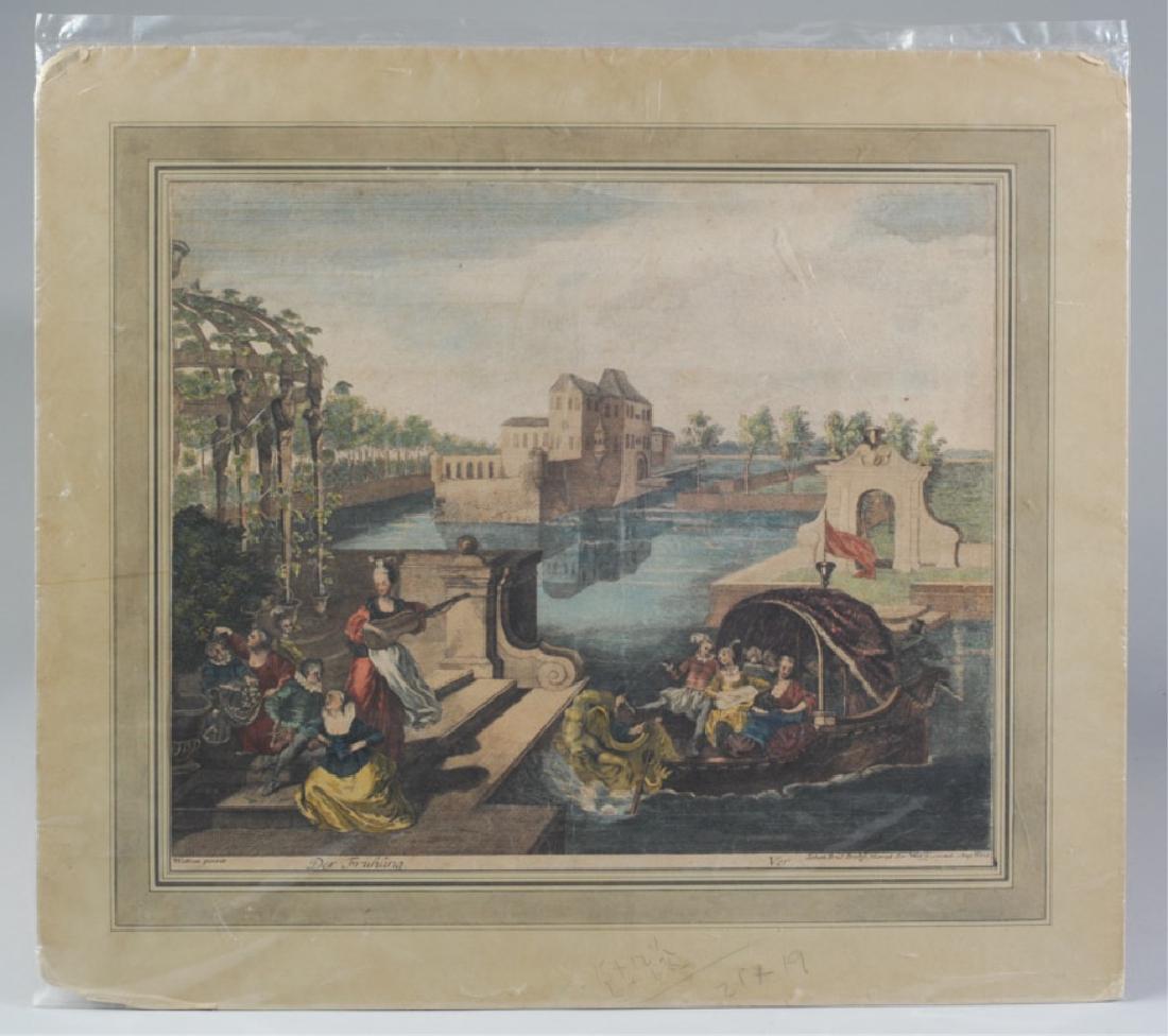 19th C. Germen Etching "Der Fruhling" (1 of 4)