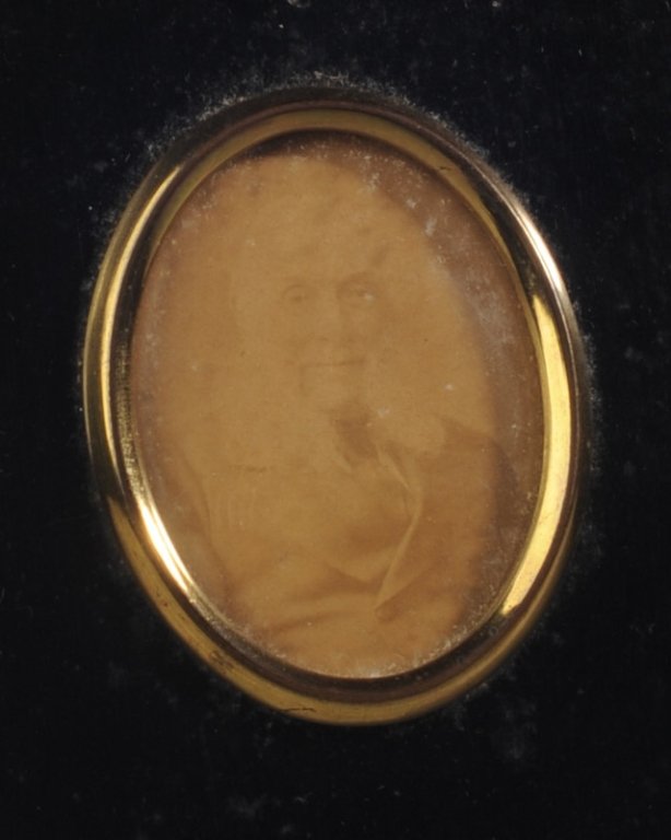 19th C. Portrait Miniature Photo: Info on verso indicates it is a photo of John Little Esq., born 1803, died 1889, with additional information. Provenance: From a private Central Virginia collection belonging to the descendants of Bri