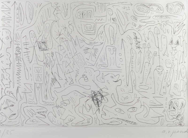 A. R. Penck Signed Original 1983 Lithograph (1 of 3)