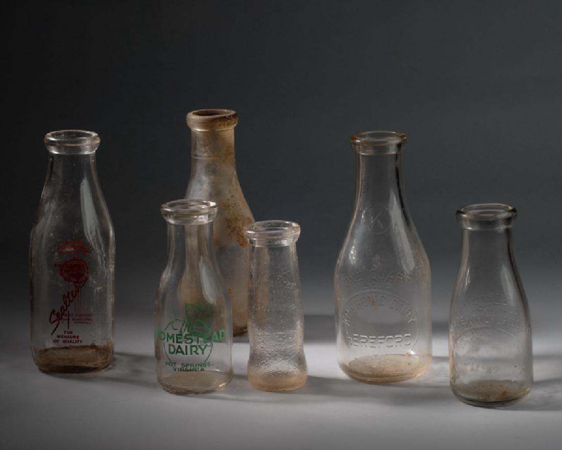 6 Glass Dairy Bottles (1 of 6)