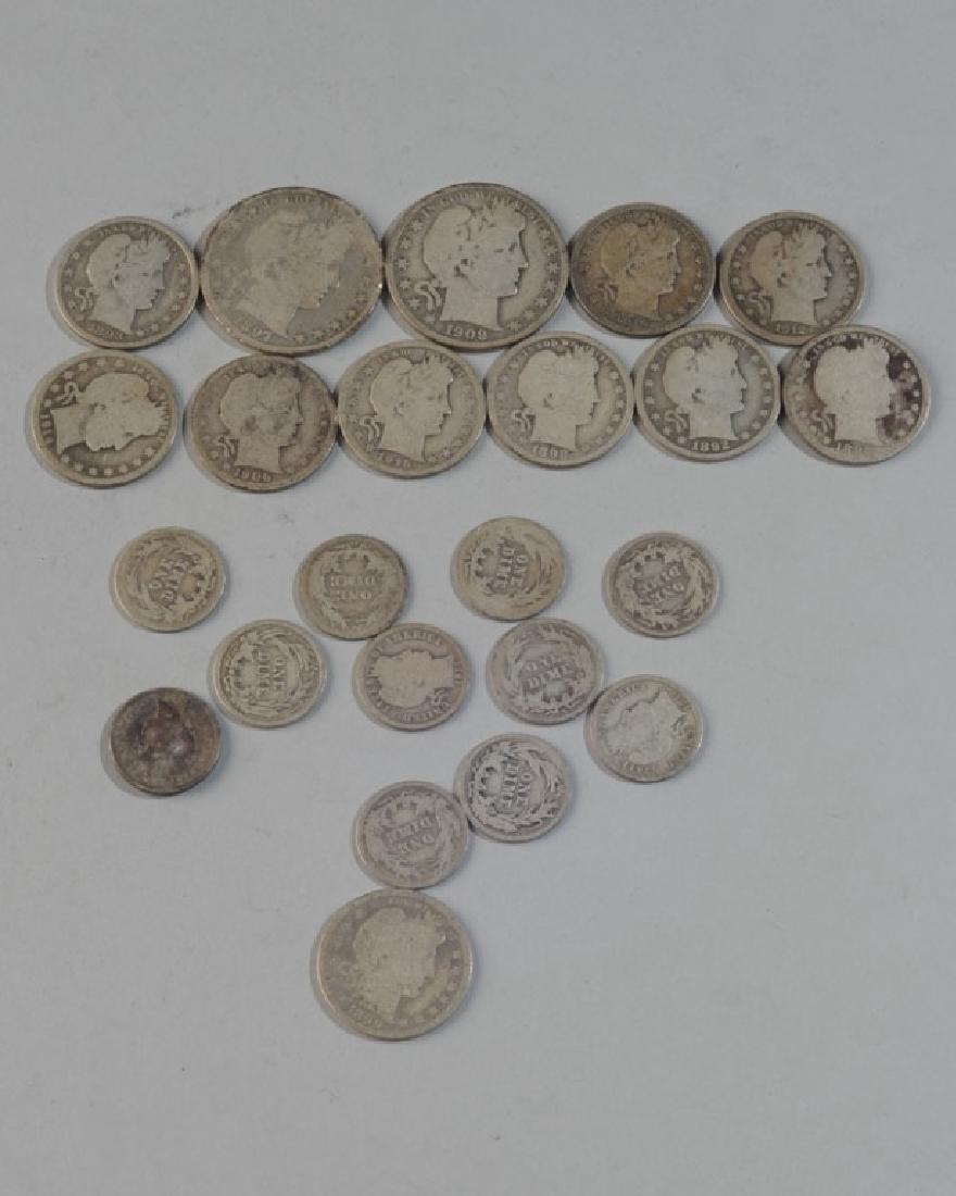 Lot of Barber Halves, Quarter, Dimes (1 of 2)