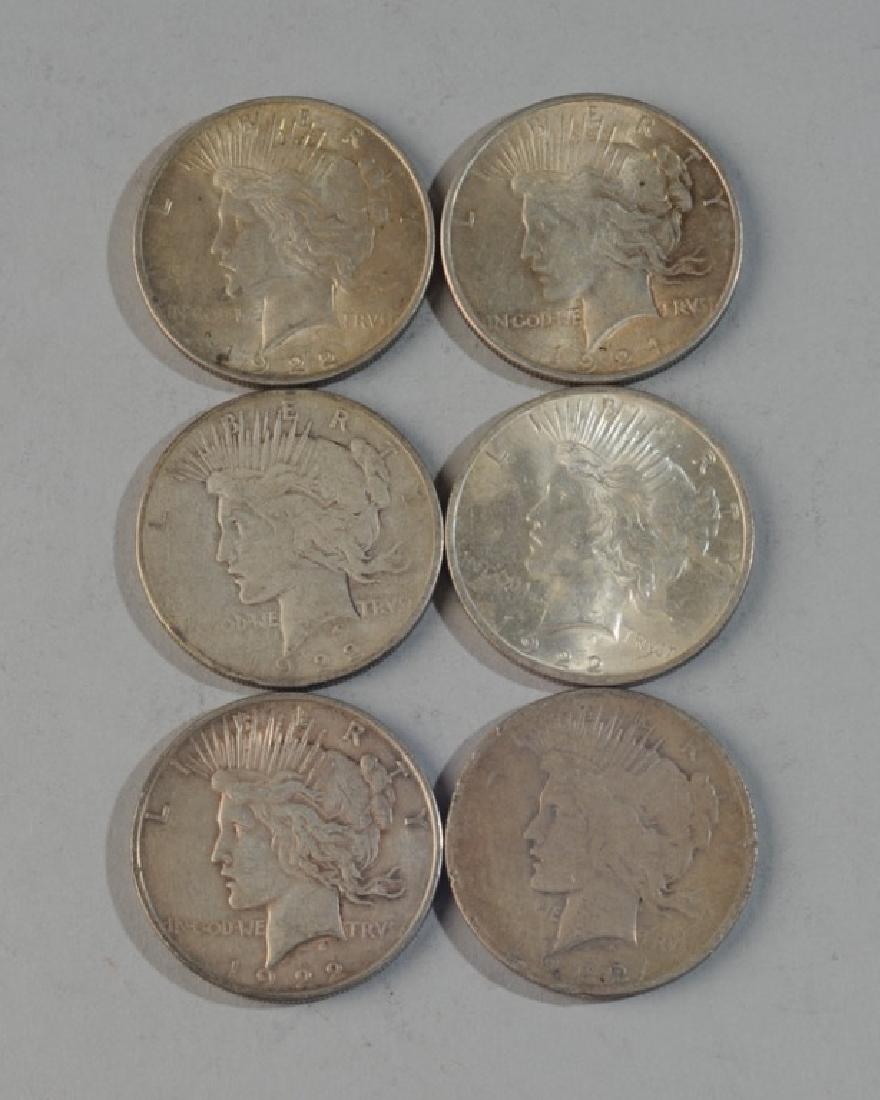6 Peace Silver Dollars (1 of 2)