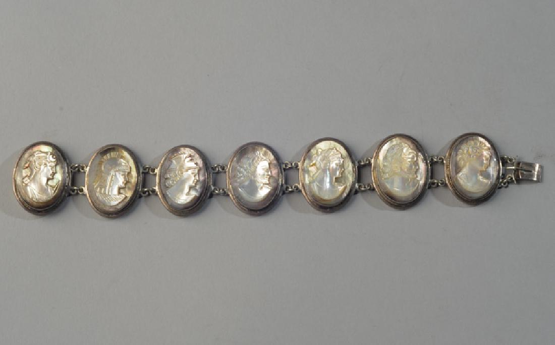 Unusual Mother of Pearl Cameo Bracelet (1 of 4)