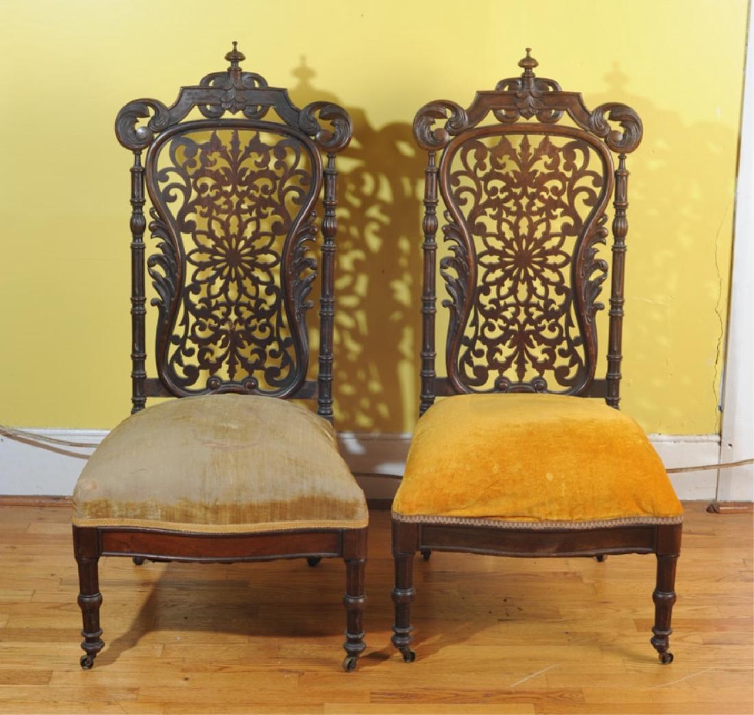 Pair of Jacobean Style Side Chairs (1 of 3)
