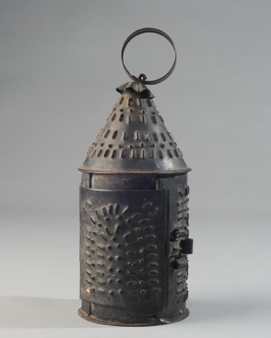19th C. Pierced Toleware Candle Lantern (1 of 2)