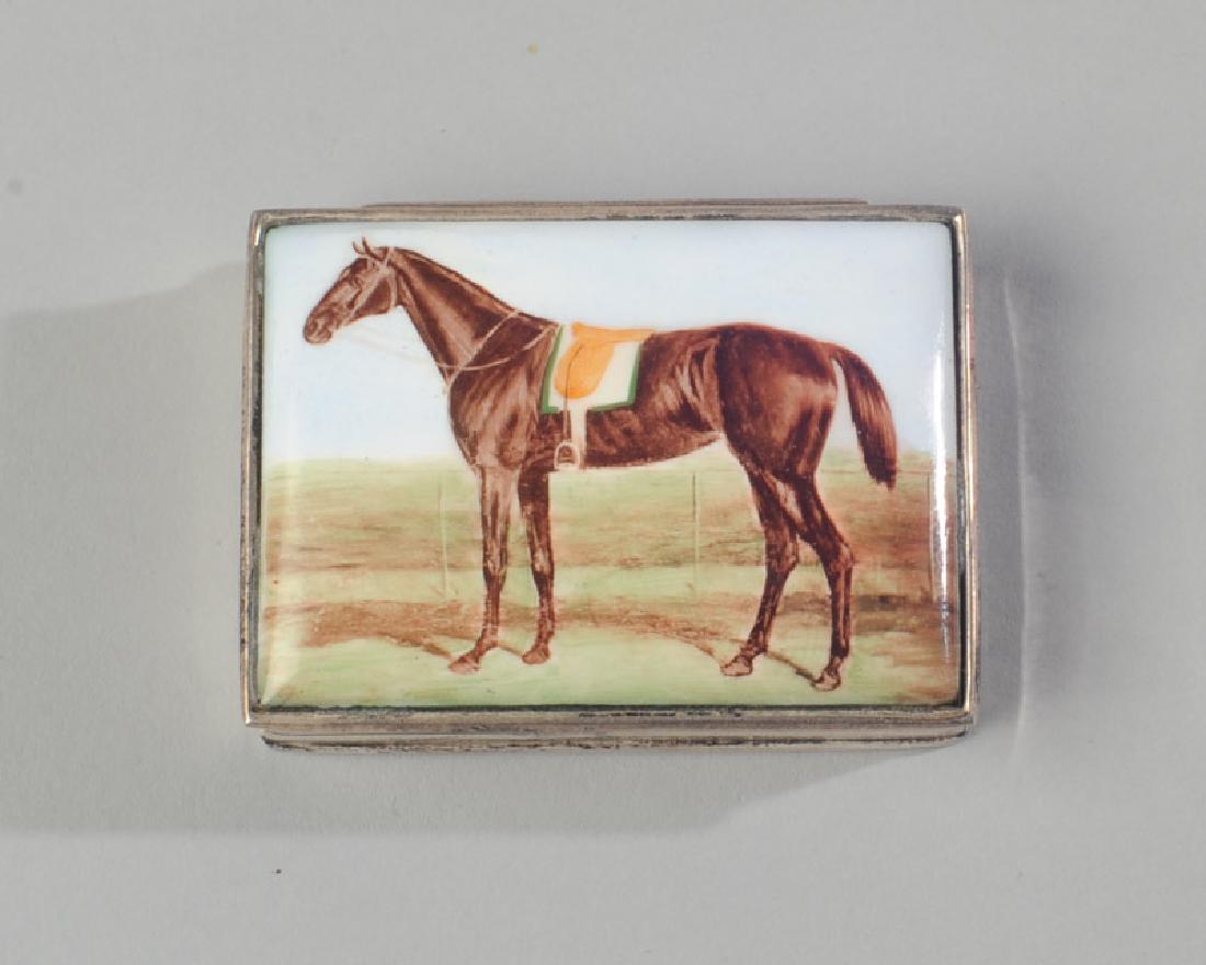 English Sterling and Enamel Horse Box (1 of 4)