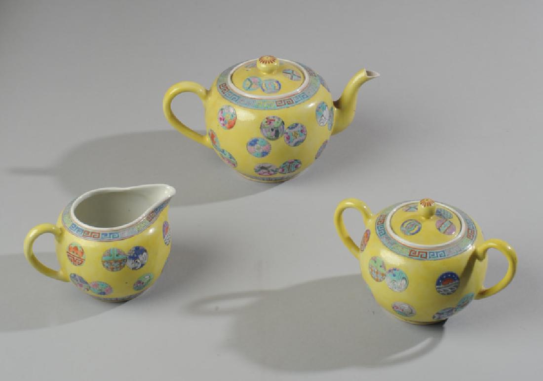Chinese Porcelain Famille Jaune Tea Set (1 of 5)