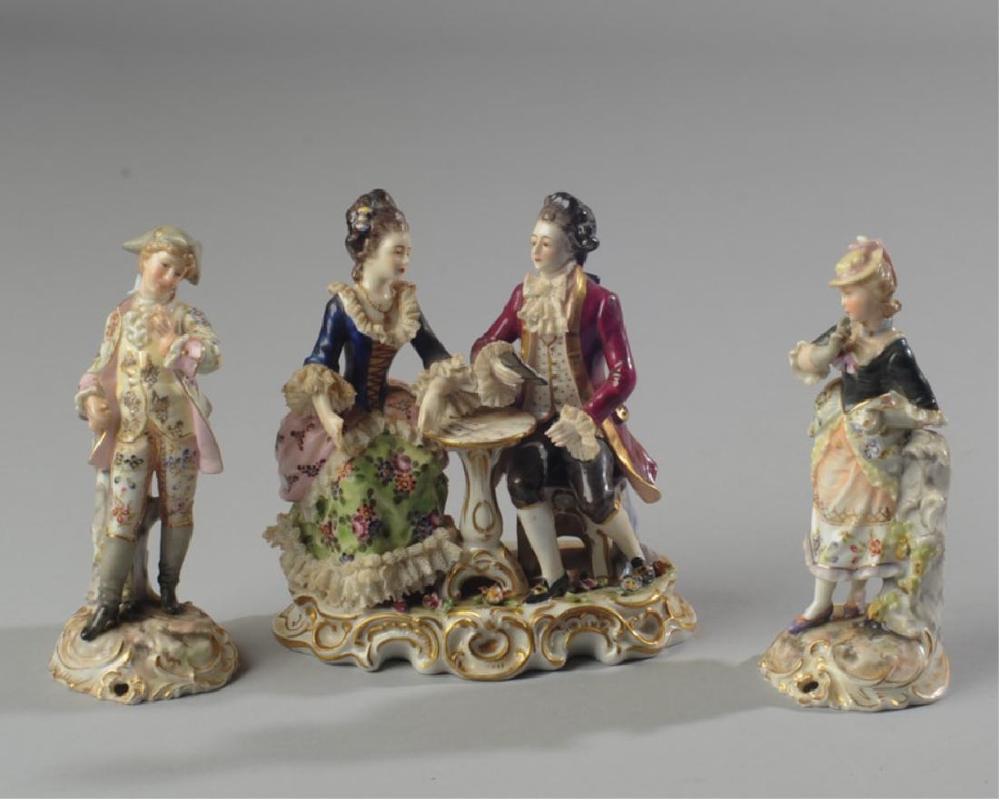 Three 19th C. Dresden Style Figures (1 of 8)