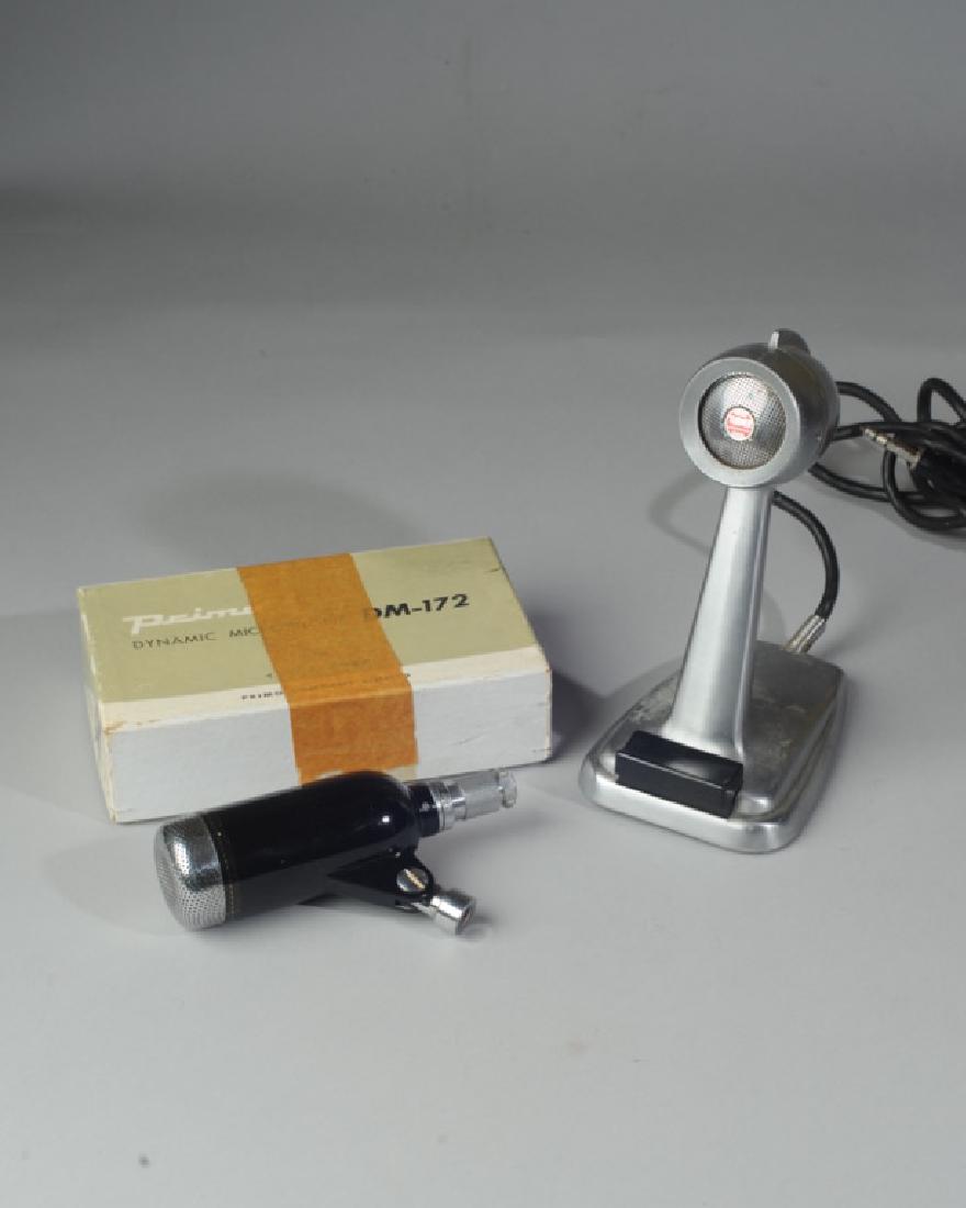 Turner and Primo Microphones: Primo is in original box. Tallest: approx. 8".