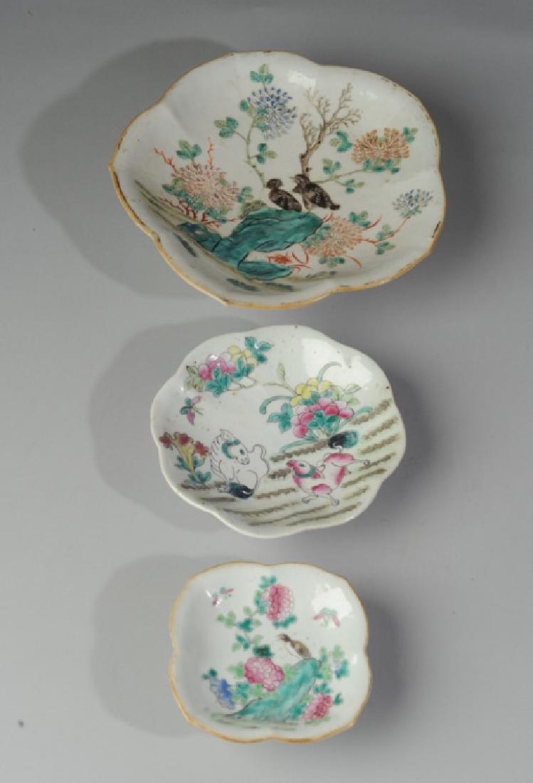 3 Antique Chinese Porcelain Footed Dishes Min Yao (1 of 6)