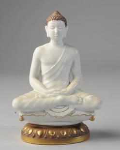 Rosenthal Porcelain Seated Buddha Figure: Marked to base and embossed "R. Forster". Richard Forster designed different figures for Rosenthal and was active circa 1920s - 1930s.H: approx. 7 1/2".