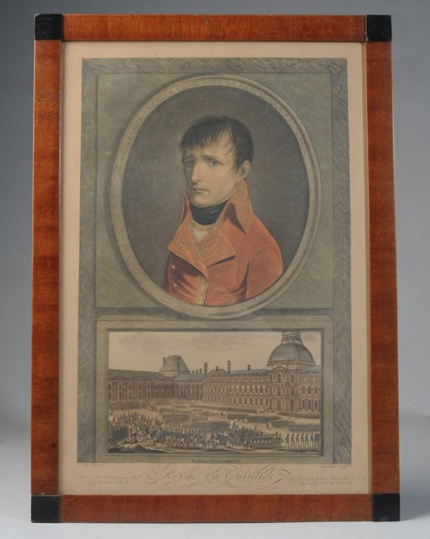 Framed 19th c Napoleon Print Revue du Quintidi (1 of 3)
